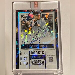 Orlando Arcia #d/24 Auto’d Cracked Ice Rookie Ticket SSP *ENCASED*
